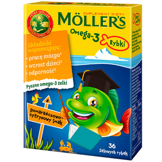 Integratore alimentare con acidi grassi omega-3 Moller's pesce aromatizzato all'arancia e al limone 36 gelatine - 1