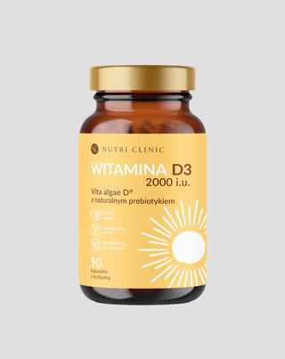 Vitamina D3 naturale da Alghe con prebiotico naturale e curcuma Nutri Clinic 90 capsule - 1