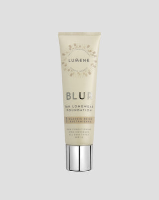 Fondotinta levigante fortemente coprente fino a un massimo di 16 ore Blur 1 Classic Beige con SPF 15 Lumene