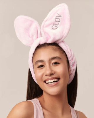 Fascia per capelli per una facile pulizia a forma di orecchie da coniglietto Bunny Ears Pink Glov - 2