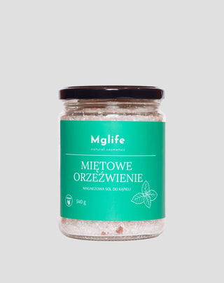 Sale da bagno al magnesio con sali di Epsom e olio essenziale Ristoro alla menta Mglife - 1