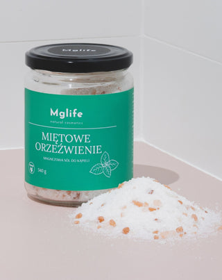 Sale da bagno al magnesio con sali di Epsom e olio essenziale Ristoro alla menta Mglife - 2