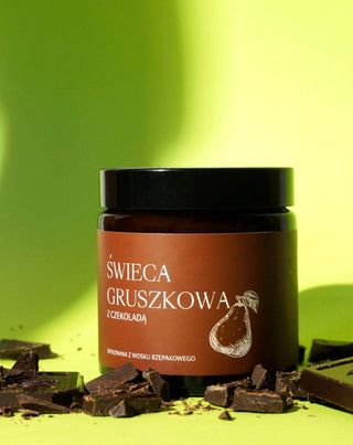 Candela naturale alla cera di colza profumata alla pera con cioccolato Mglife - 3