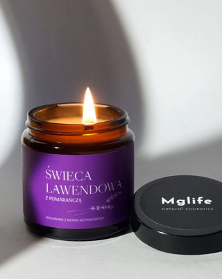 Candela di colza Candela Lavanda con arancia con stoppino 100% cotone Mglife - 2