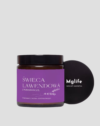 Candela di colza Candela Lavanda con arancia con stoppino 100% cotone Mglife - 3