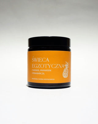 Candela esotica fatta a mano con cera di colza al profumo di mango, ananas e arancia Mglife - 3