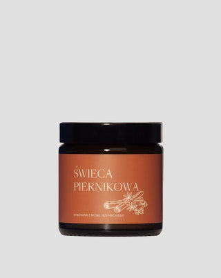 Candela di pan di zenzero realizzata in cera di colza con oli e stoppino 100% cotone Mglife
