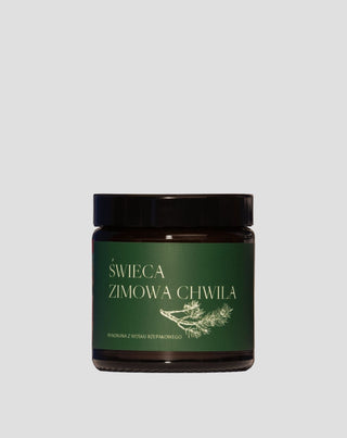Candela vegana alla cera di colza Momento invernale al profumo di pino, cedro e ambra 120 ml MgLife - 1