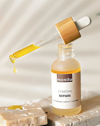 Siero notte bifase per pelli secche con acido ialuronico e vitamina C Manilu - 2