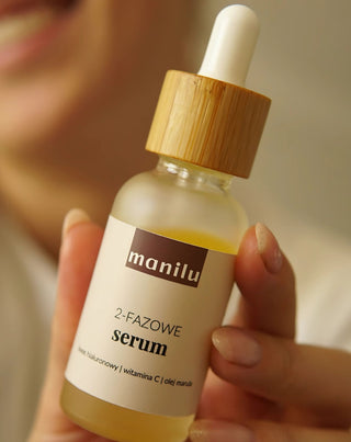 Siero notte bifase per pelli secche con acido ialuronico e vitamina C Manilu - 4