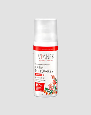 Crema viso giorno antirughe per pelli secche con trifoglio rosso Vianek - 1