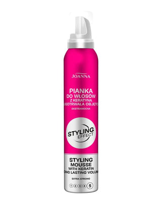 Mousse rosa idratante per capelli extra forte con cheratina Styling Effect Joanna - 1