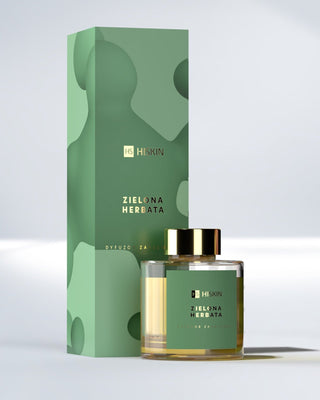 Diffusore di aromi in bottiglia di vetro con bastoncini di rattan naturale al profumo di tè verde HiSkin - 1