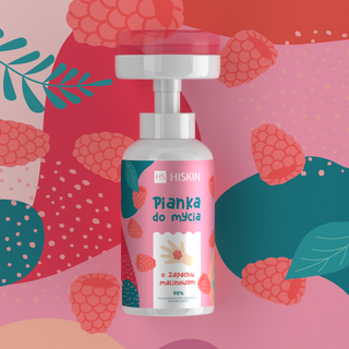 Spuma profumata al lampone per il lavaggio delle mani e del corpo per bambini HiSkin - 2