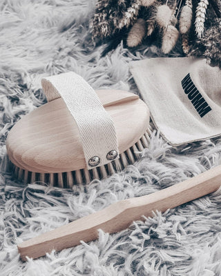 Spazzola per massaggio corpo con fibra di agave in legno di faggio e asta staccabile nr 2 Hhuumm - 2