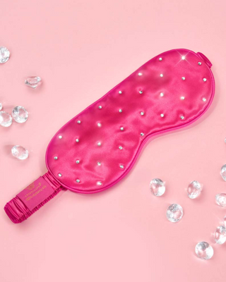 Maschera per dormire in seta decorata con cristalli – hot pink Crystallove - 3