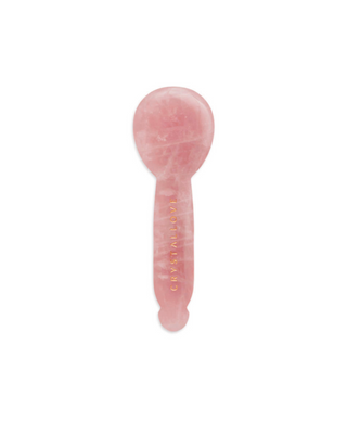 Massaggiatore contorno occhi gua sha al quarzo rosa - riflessologia facciale Crystallove - 1