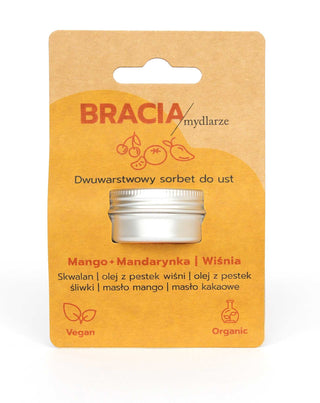 Sorbetto fruttato per labbra secche e screpolate alla ciliegia, mango e mandarino Bracia Mydlarze - 5