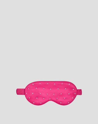 Fascia per occhi da dormire in seta decorata con cristalli – hot pink Crystallove_3 - 3