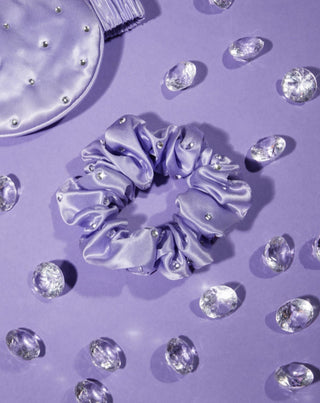 Elastico per capelli in seta con cristalli – lilac Crystallove - 2