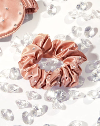 Elastico per capelli in seta con cristalli – rose gold Crystallove - 2