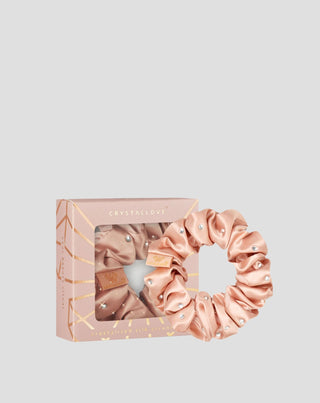 Elastico per capelli in seta con cristalli – rose gold Crystallove - 1
