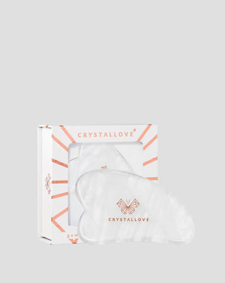 Piastra per massaggio viso gua sha in cristallo di rocca con proprietà purificanti Crystallove - 1