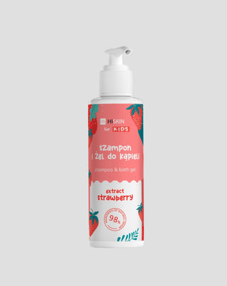 Shampoo e gel doccia 2in1 per bambini con profumo di fragola HiSkin - 1