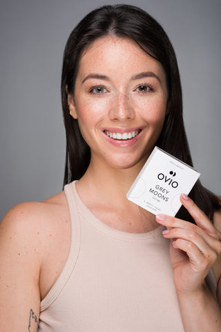 Lenti a contatto colorate grigio cenere senza gradazione mensili grey moons no. 1 Ovio - 2