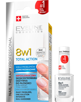 Balsamo concentrato per unghie, 8in1 Total Action Eveline