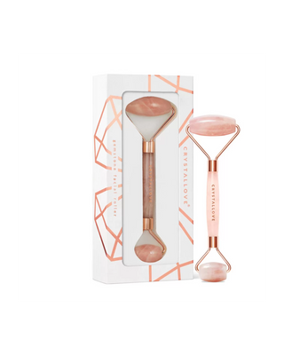 Massaggiatore per il viso con rullo di quarzo rosa - pietra dell'amore Rose quartz roller Crystallove - 1