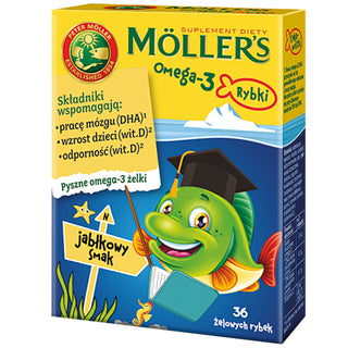 Integratore alimentare con acidi grassi omega-3 Gelatine Moller's al gusto di mela per pesce 36 - 1