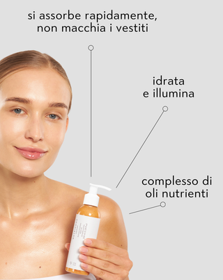 Olio corpo illuminante con effetto glow con olio di jojoba e olio di argan Nutridome - 3