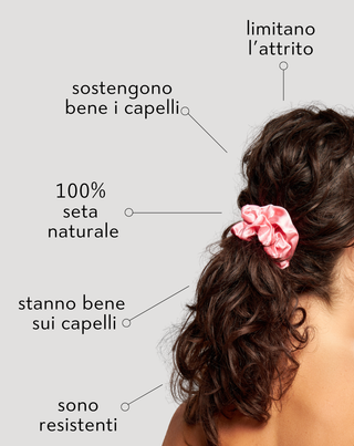 Set di elastici per capelli in seta naturale al 100% - rosa, crema, rosso Twisty 3 pz. - 3