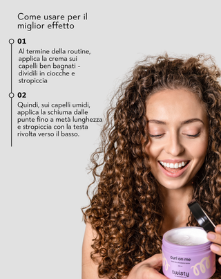 Set schiuma + crema per ricci per definire e modellare i capelli ricci e ondulati Twisty - 4