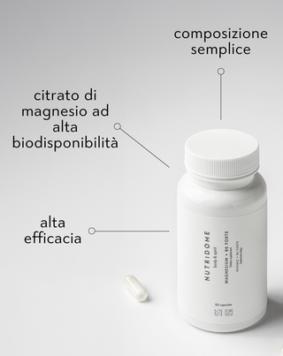 Magnesio + B6 Forte citrato di magnesio contro i crampi alle gambe, ai polpacci, la stanchezza e lo stress Nutridome 60 capsule - 2