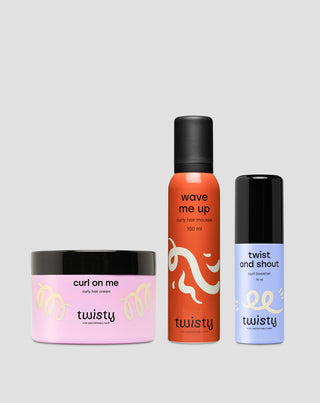 Set crema + mousse + booster per la cura e lo styling dei capelli ricci e mossi Twisty - 1
