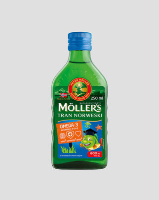 Olio di fegato di merluzzo norvegese Moller's aromatizzato alla frutta con 600 UI di vitamina D3 - 1