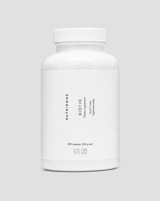 Capsule di biotina 2500 mcg di vitamina H per capelli, pelle e unghie Nutridome 180 pz. - 1