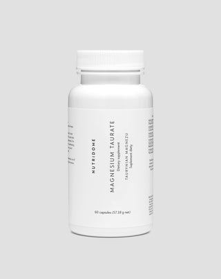 Taurinato di magnesio delicato per lo stomaco contro crampi alle gambe, polpacci, stanchezza e stress Nutridome 60 capsule - 1