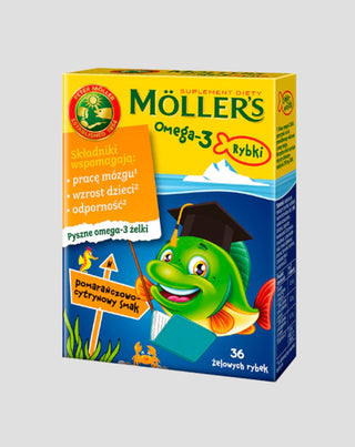 Integratore alimentare con acidi grassi omega-3 Moller's pesce aromatizzato all'arancia e al limone 36 gelatine - 1