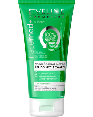 Gel detergente viso idratante e lenitivo con aloe vera 3in1 Eveline