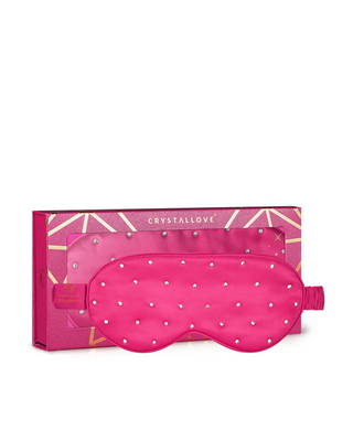 Maschera per dormire in seta decorata con cristalli – hot pink Crystallove - 1