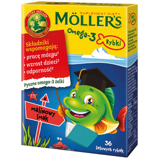 Integratore alimentare con acidi Omega-3 Pesce al gusto di lampone Moller's 36 jelly beans - 1