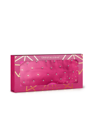 Maschera per dormire in seta decorata con cristalli – hot pink Crystallove - 4