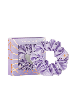 Elastico per capelli in seta con cristalli – lilac Crystallove - 1