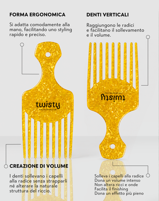 Pettine verticale per volumizzare e sollevare i capelli ricci dalle radici Twisty - 2