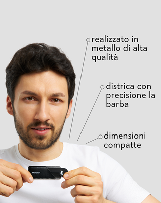 Pettine in metallo per barbe di ogni tipo e lunghezza Monolith - 2
