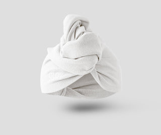 Turbante bianco per capelli che riduce il tempo di asciugatura per tutti i tipi di capelli Hair Wrap Glov - 1
