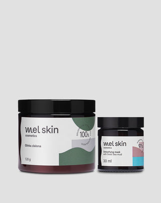 Set con fango del Mar Morto: maschera purificante e argilla verde per una pulizia profonda - 1